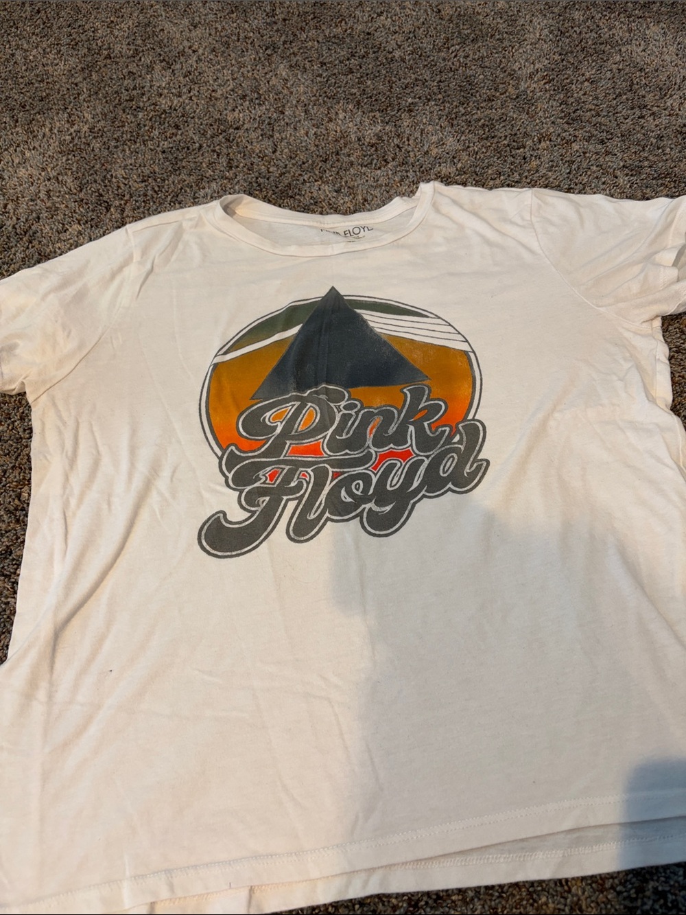 Pink Floyd White Tee with Retro Orange & Black Logo